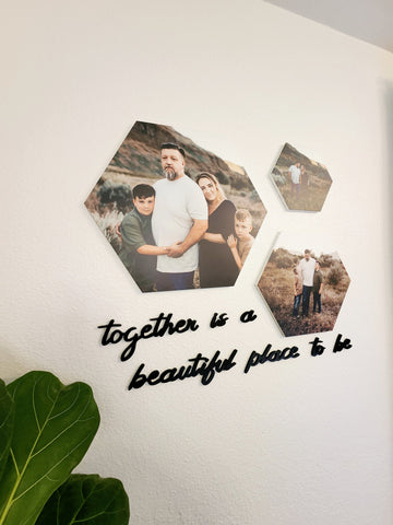 Hexagon Printed Wood Photos