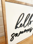 Hello Summer Wood Sign