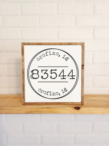 Custom Zip Code Sign